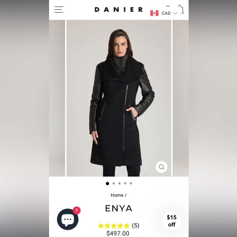 Danier Leather Wool Peacoat